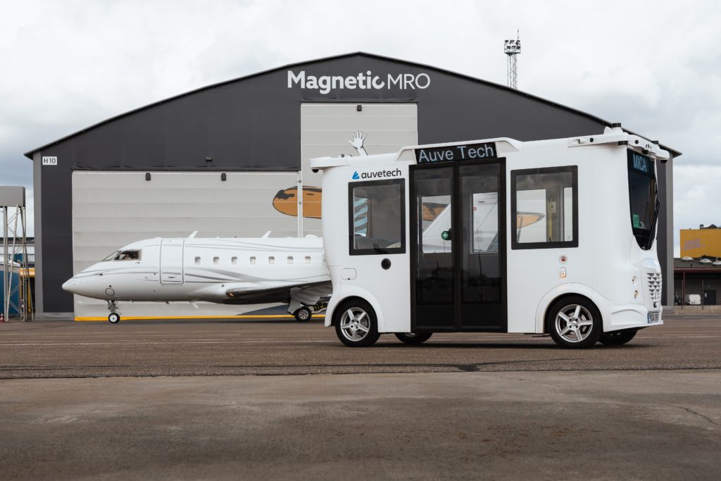 Auve Tech autonomous shuttle MiCa in Talllinn Airport
