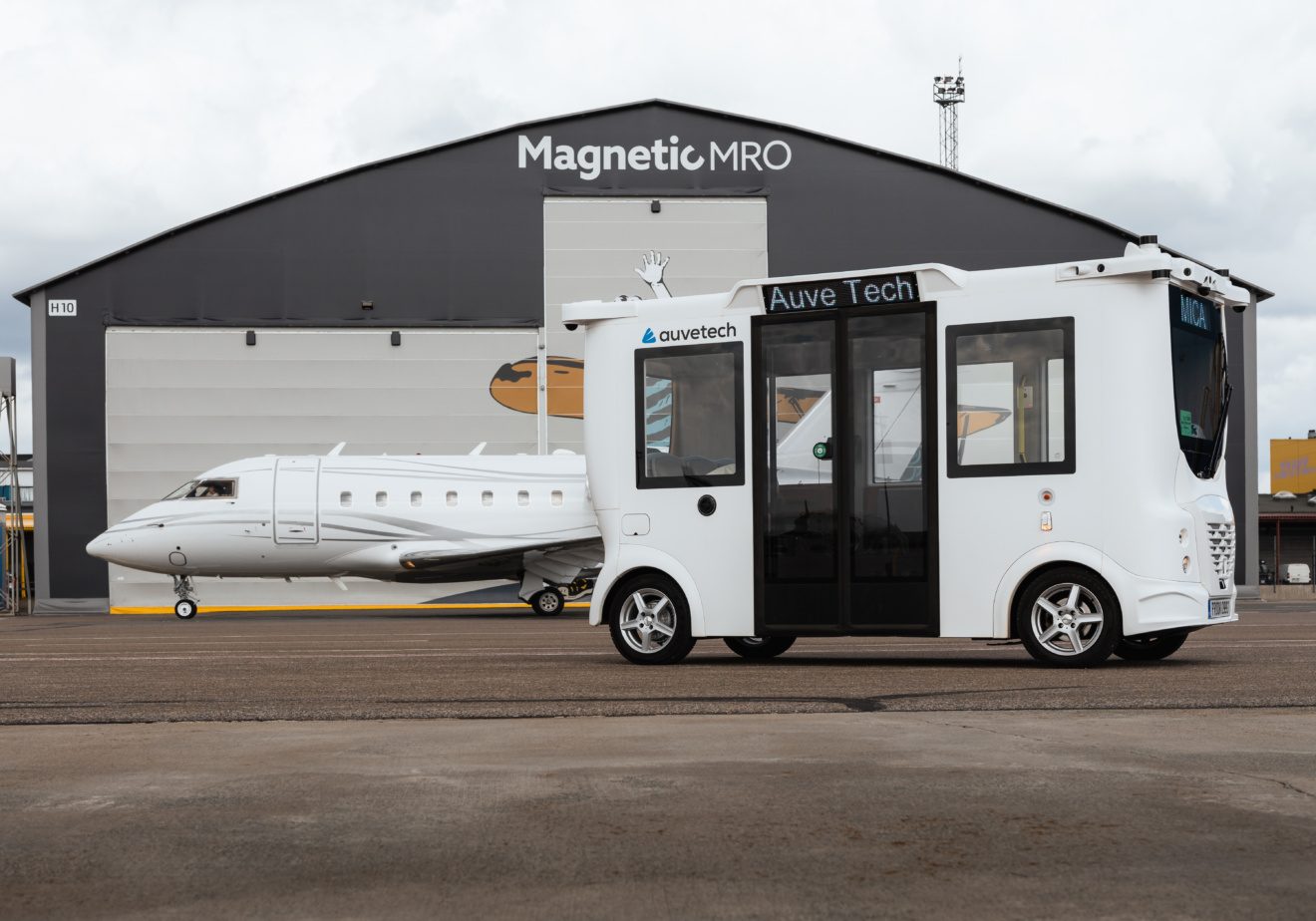 Auve Tech autonomous shuttle MiCa in Talllinn Airport